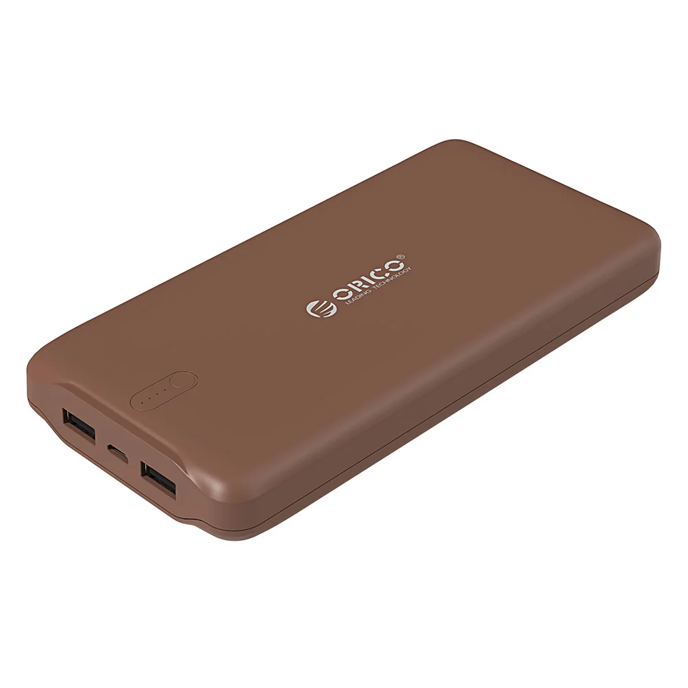 ORICO 20000 мАч Внешний аккумулятор с двумя USB внешними аккумуляторами 5V2. 4A умное зарядное устройство коричневый/белый/розовый - Цвет: brown