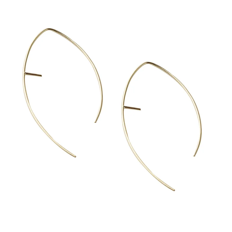 AU750 18k Karat Gold Earring Hooks Pearl Jewelry Findings, 1 pair
