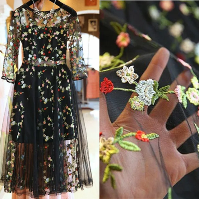 1 ярд индивидуальная вышивка сетка свадебное платье одежда кружевная ткань