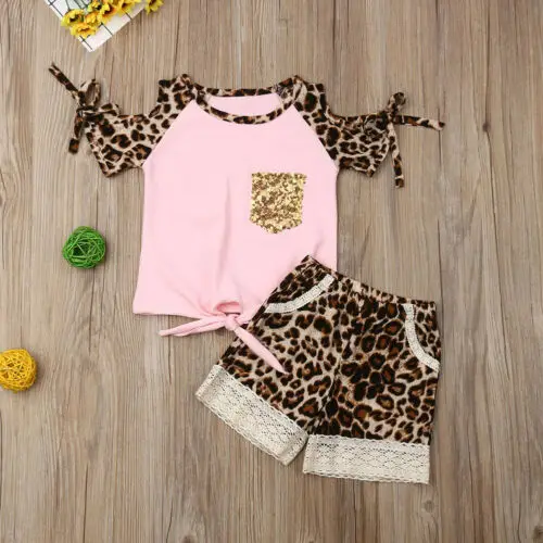 Комплект из 2 предметов модная летняя одежда с леопардовым принтом на бретелях