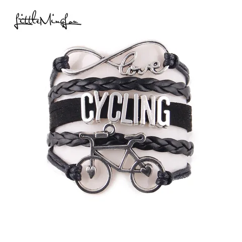 Маленький велосипедный браслет MingLou Infinity Love, Шарм для велосипеда, спортивные женские и мужские браслеты, ювелирные изделия, Прямая поставка