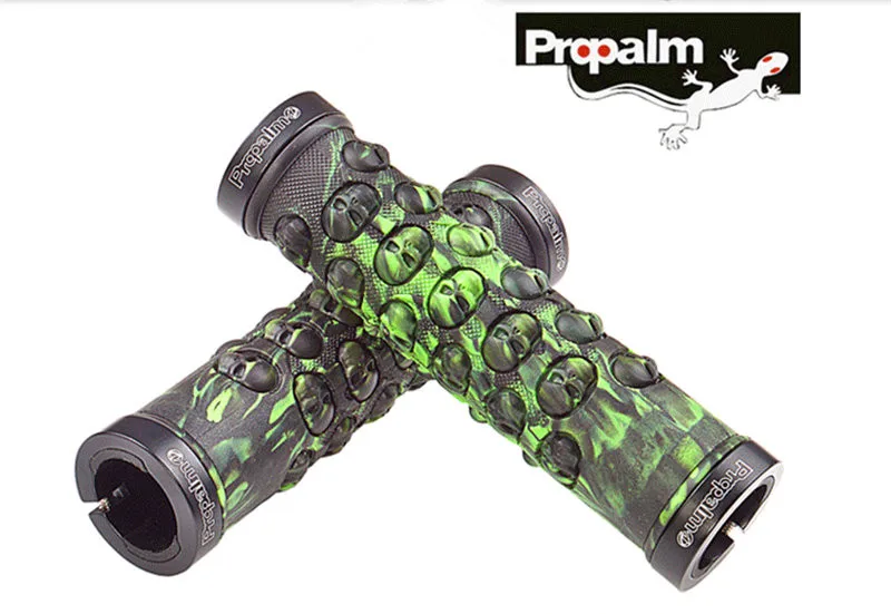 Тайвань PROPALM Удобные Mtb ручки для велосипедного руля ручки резиновый замок Нескользящие Mtb велосипедные ручки 5 цветов - Цвет: Зеленый