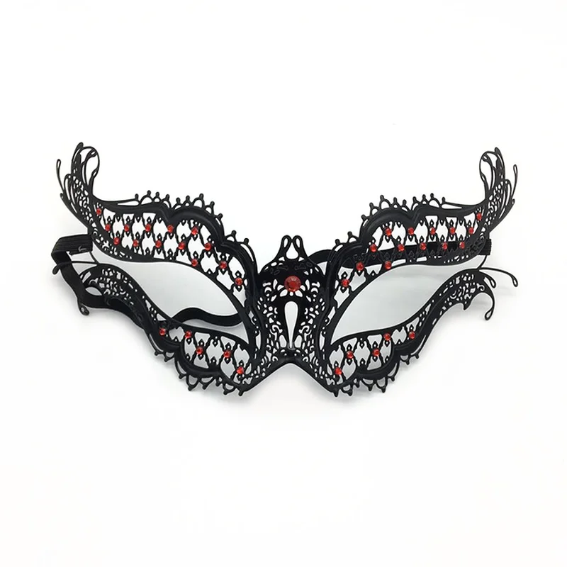 

Halloween Rhinestones Metal Luxury Venetian Laser Cut Masquerade Filigree Mask