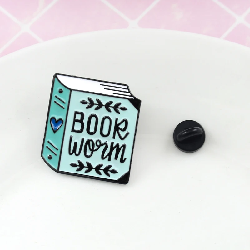 GDHY книжный червь синяя книга эмаль брошь Горячие книги значок для литературы дамская сумочка одежда значок для рюкзака Книга ювелирные изделия