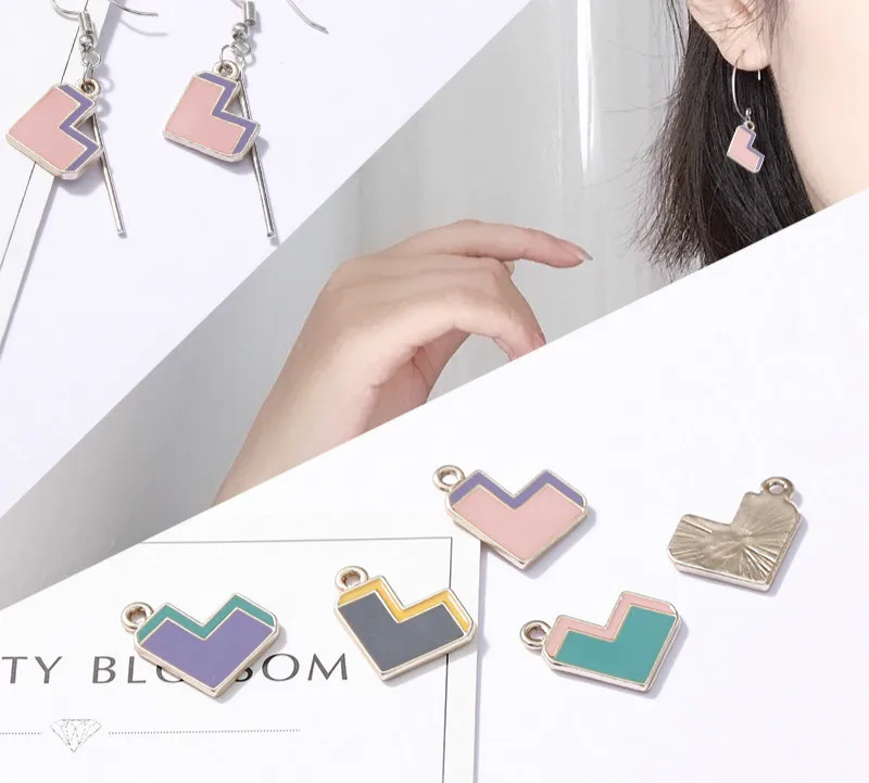 

Color Matching DIY Handmade Alloy Earrings Components Pendant Necklace Eardrop Jewelry Finding Accessories Material 6pcs