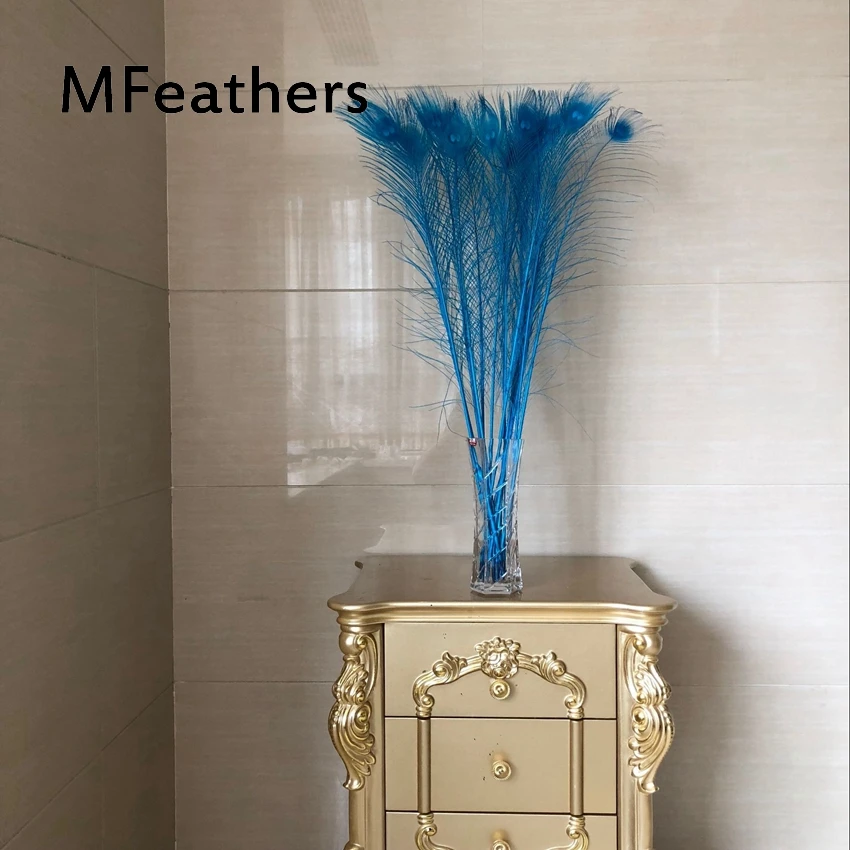 1000 pcs Turquoise Blue Bulk Centerpieces Long Peacock tails Feather Cheap for Decoration Christmas Costume Wedding Wholesale | Дом и сад