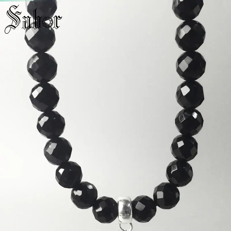 Ожерелье из черного оникса с серебряной подвеской 2019 женские модные ювелирные