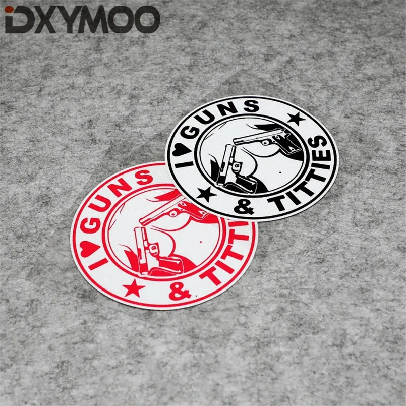 

Warning Car Styling Funny I LOVE GUNS Weapon Hot Girl Auto Window Laptop Skatebpard Cup Sticker Decals 103mm
