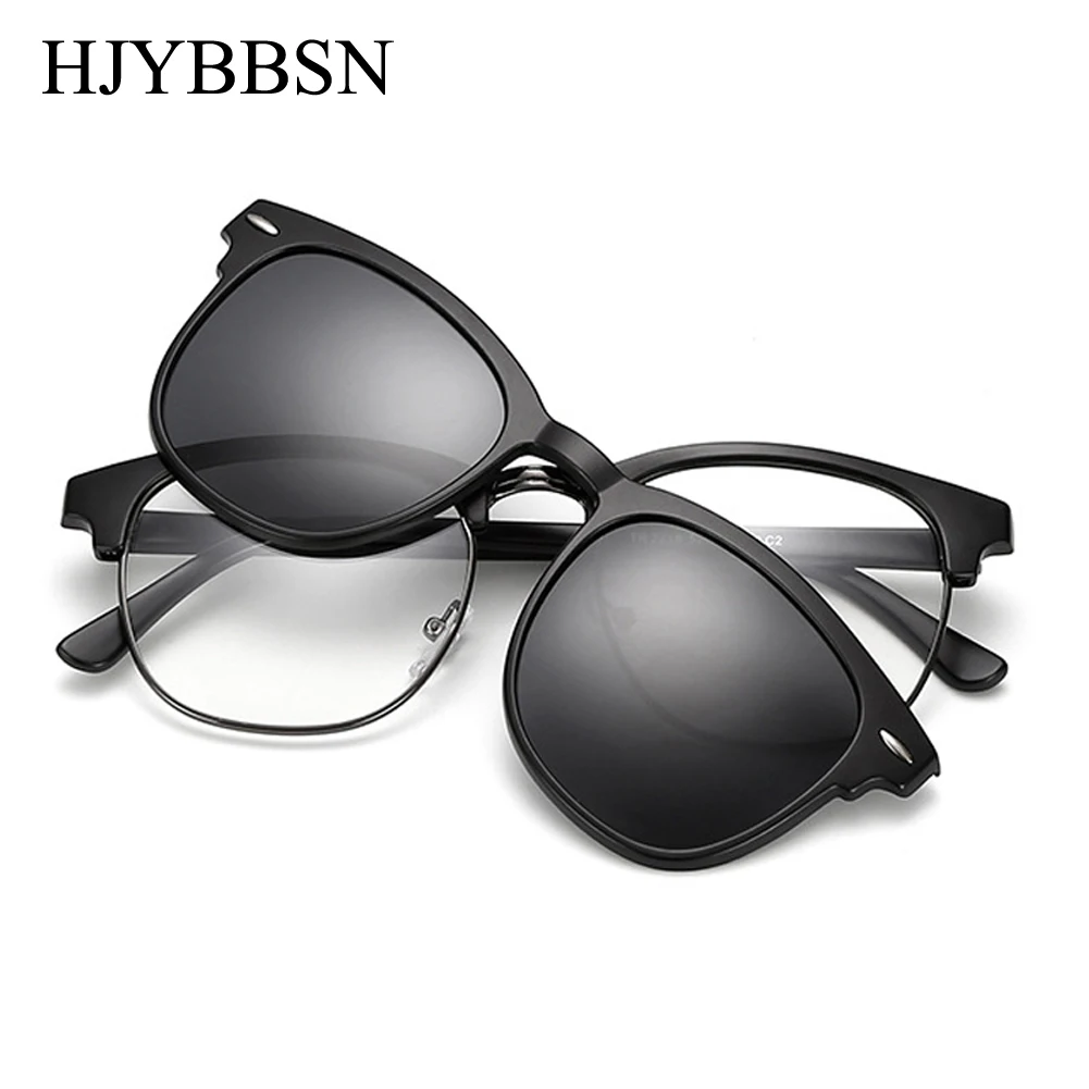 

HJYBBSN Men Eyeglasses Fashion Myopia Optical Computer Glasses Frame Brand Design Plain Eye glasses retro de grau femininos