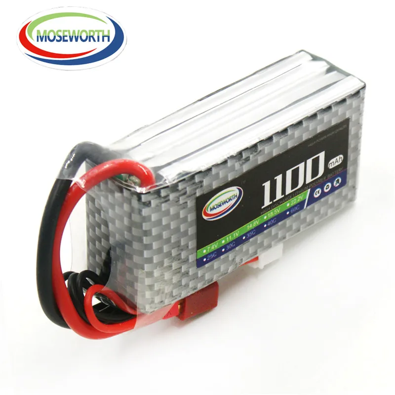 

2PCS MOSEWORTH 4S RC LiPo Battery 14.8v 1100mAh 35C For RC Airplane Free shipping
