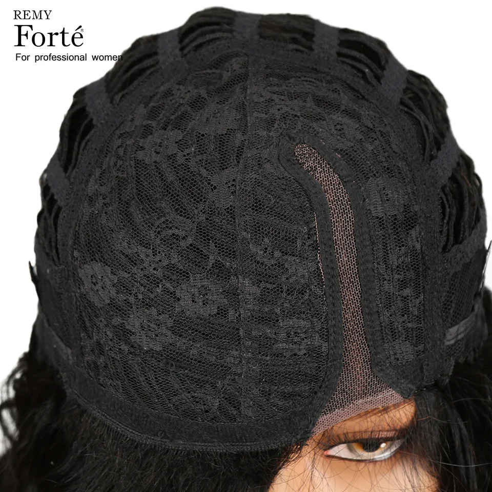 Парики из натуральных волос на шнурках Remy Forte Короткие Волнистые парики
