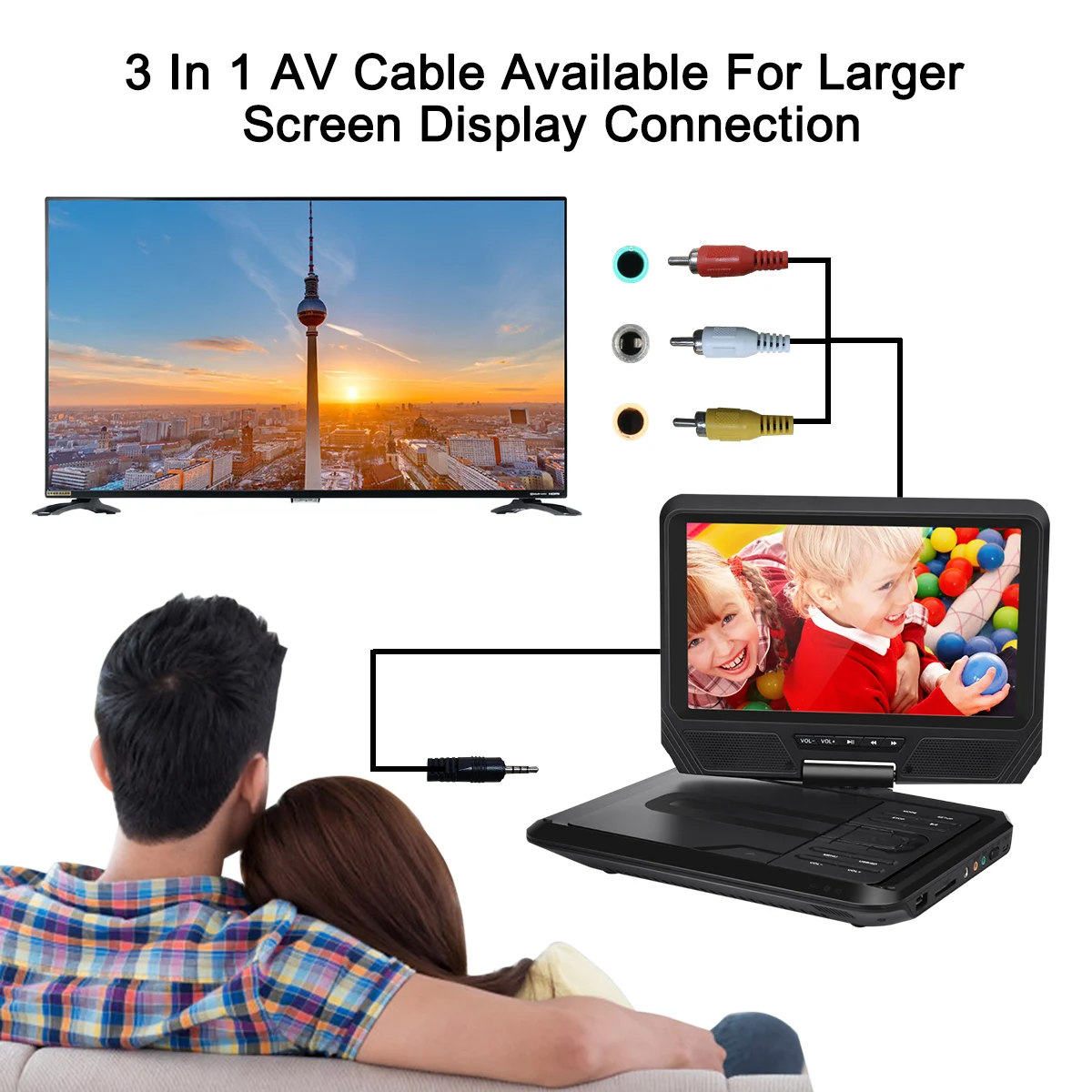 Excelvan 9 дюймов портативный dvd-плеер цифровой мультимедийный проигрыватель