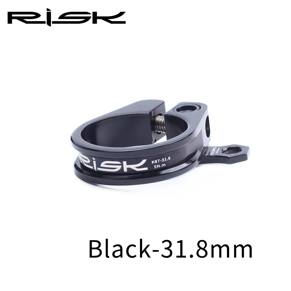 31.8mm Black RISK K87 31,8 мм 34,9 мм алюминиевый сплав дорожный горный велосипед велосипедный Подседельный штырь зажим воротник с титановым болтом - Цвет: 31.8mm Black