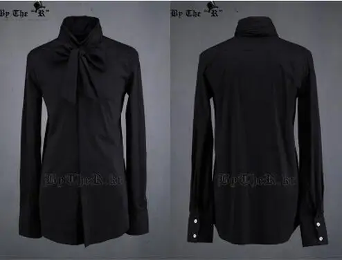 S-3XL 2021 New Vintage punk wind men's royal clothing personalized big bow design shirt male singer Stage Performance costumes | Мужская