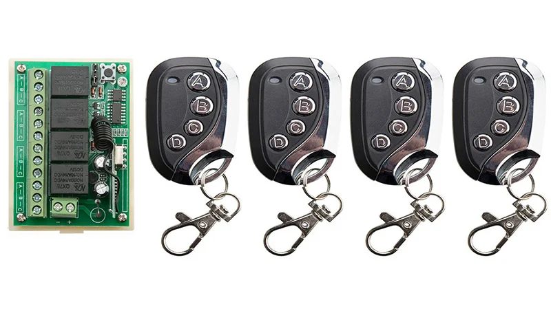 Беспроводной релейный пульт дистанционного управления DC 12 В 10 А 4 канала 433 МГц