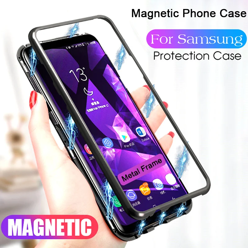Магнитный чехол для Galaxy A9 A7 J6 J4 Plus чехол для телефона для samsung A50 A70 A40 A60 A30 A20 A10 M30 M20 M10 класса люкс