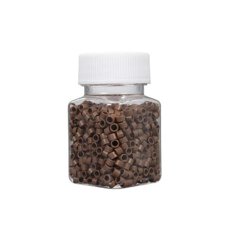 Light Brown Новинка 500 шт микро-бусины Силиконовое Кольцо Силиконовые соединительные бусины для перьев инструменты для наращивания волос 5 цветов на выбор - Цвет: Light Brown