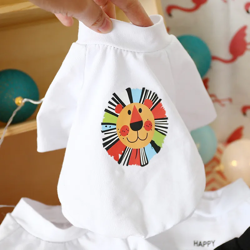 Белая одежда для щенка 100% хлопковая собак чихуахуа бульдог Померанская фуфайка