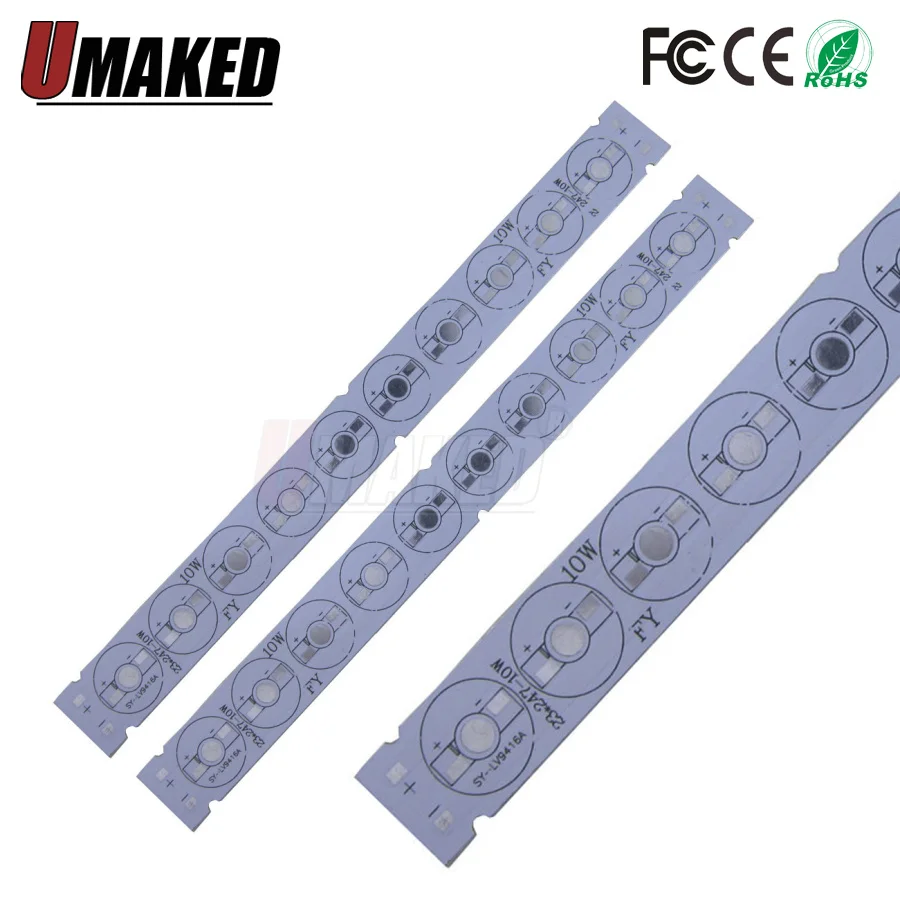 10 шт. 10 Вт 247*23 мм светодиодный PCB, алюминиевая пластина, теплоотвод, DIY для дорожного освещения, прожектор, настенный светильник и т. д