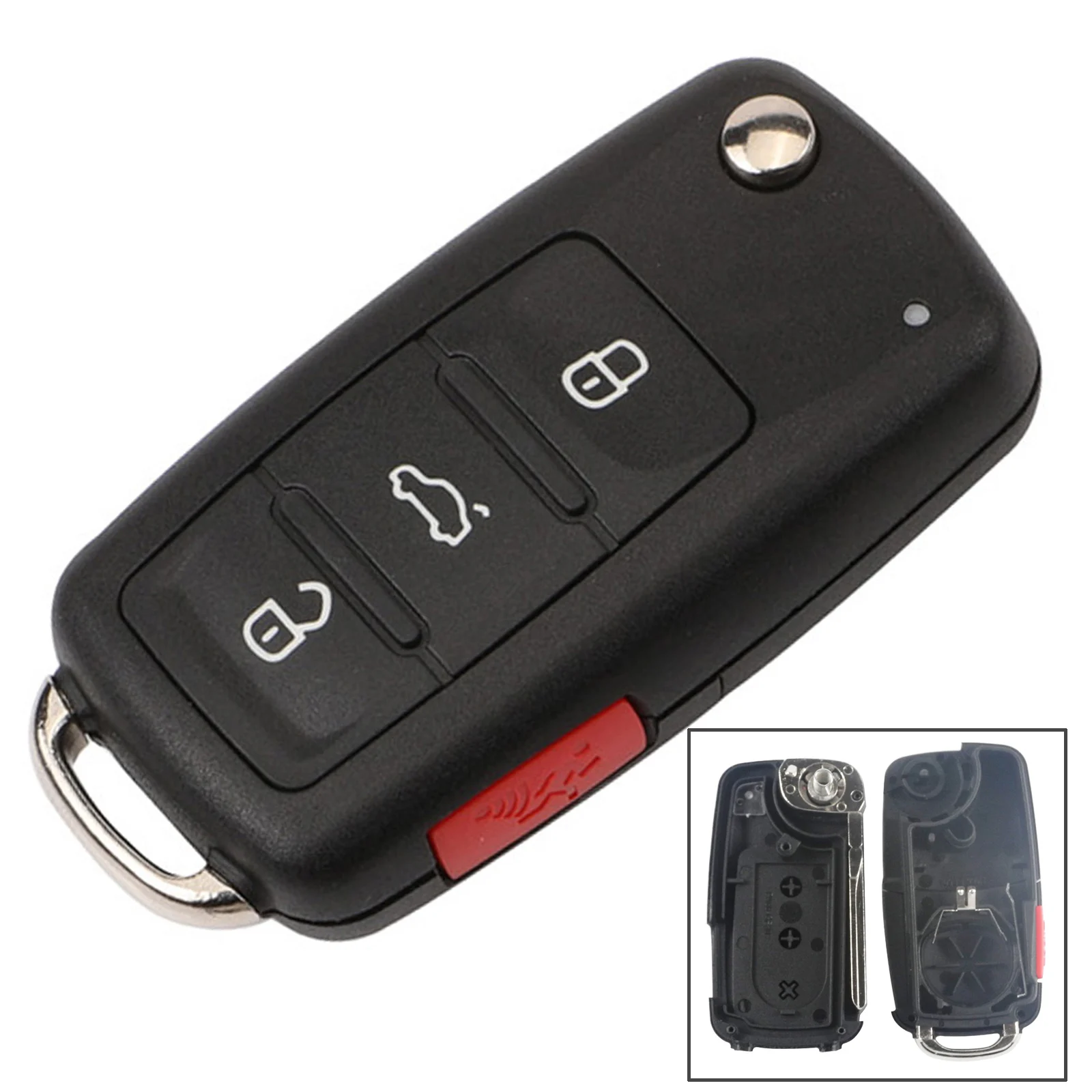 3 Buttons Plus 1 A Jingyuqin 30 шт оболочки для VW Tiguan Гольф Sagitar поло MK6 Touareg дистанционный ключ 2/3/4 кнопки флип складной Fob чехол Крышка(202AD - Цвет: 3 Buttons Plus 1 A