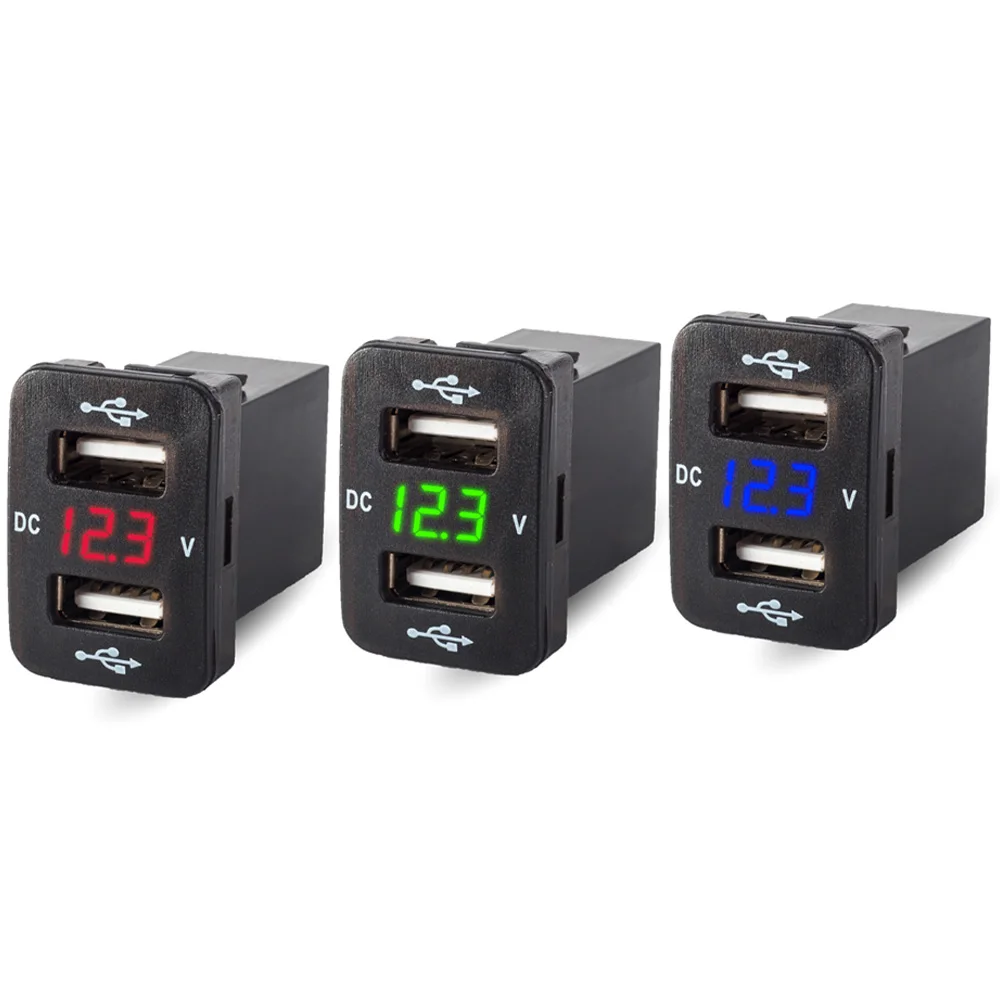 Автомобильное зарядное устройство с двумя USB портами 12 В вольтметр 4 2 А| |