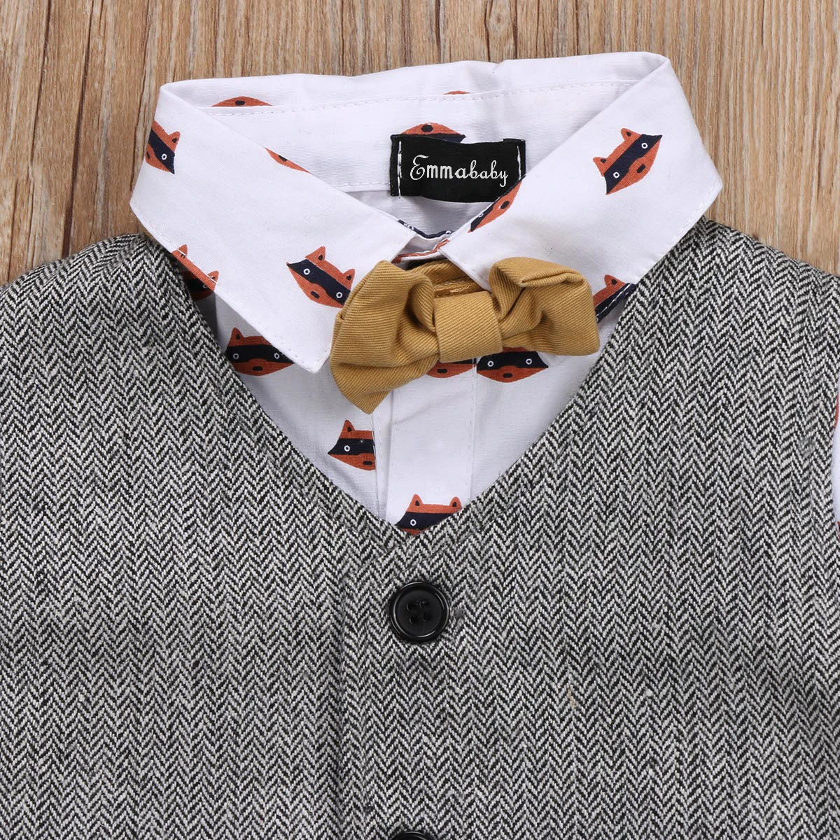 Toddler Baby Boys Gentlemen Bowtie Clothing Set Babies Boy Formal Suit Bodysuit Waistcoat Pants Tuxedo Casual Outfits 0-24M |