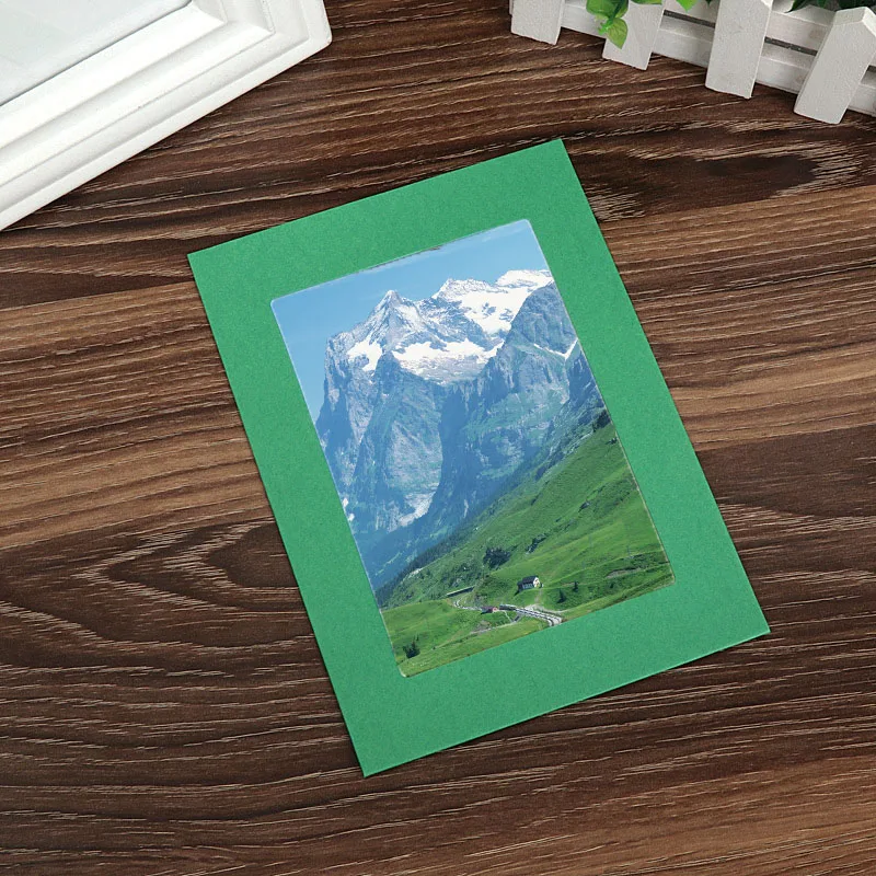 Подвесная бумажная рамка крафт многоцветная бумага 10 шт с веревкой и зажимами