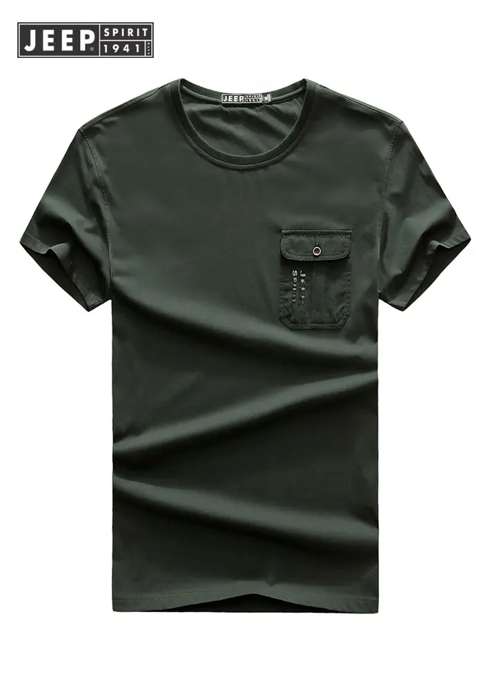 Мужская одежда JEEP Лето 2019 г. футболки Tops Tees Men хлопковые одноцветное цвет короткий