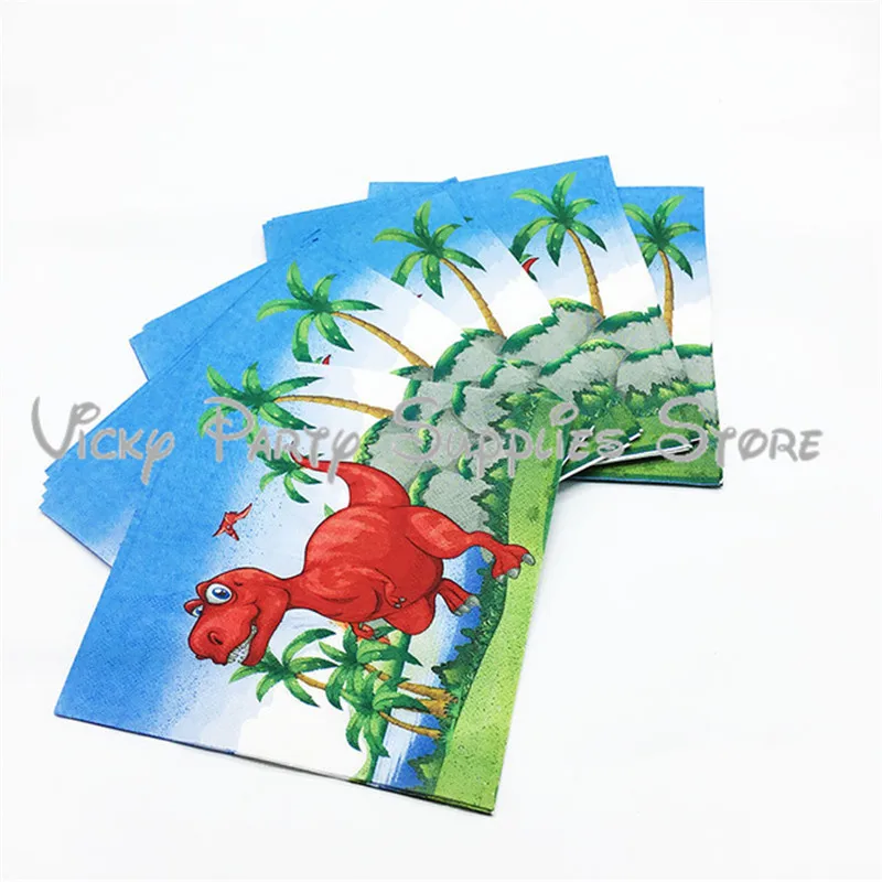 116pcs/lot Cartoon Dinosaur Theme Disposable Tableware Set Birthday Party Flags Decorations Baby Shower Supplies | Дом и сад