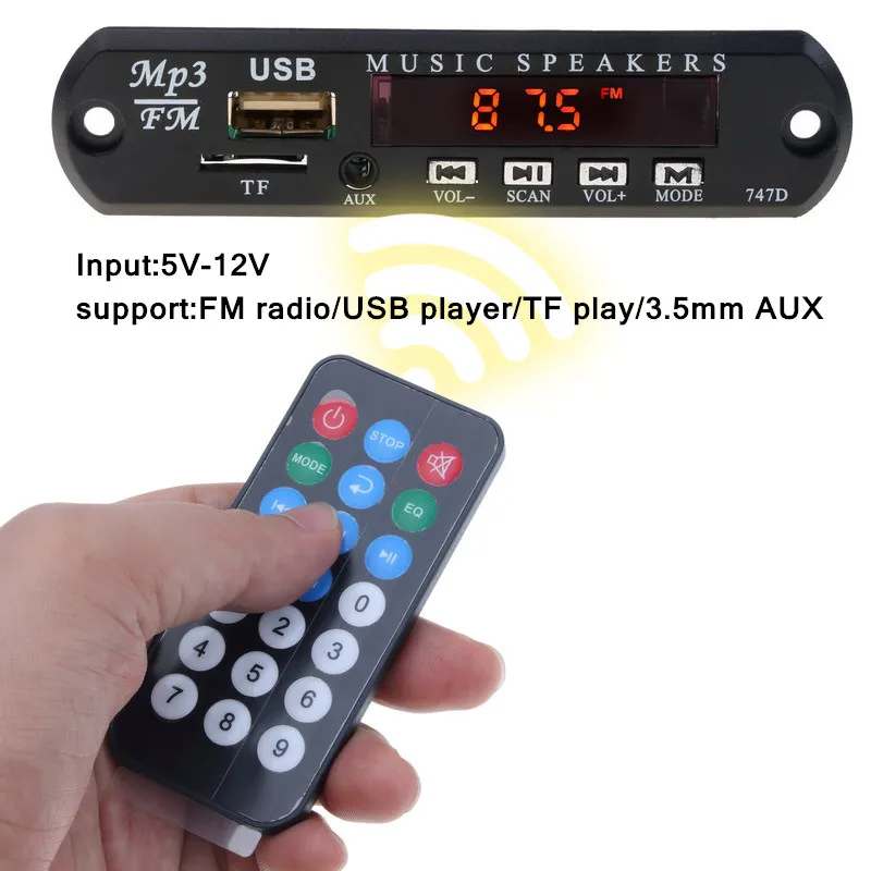 5 V-12 V DIY автомобильного акустического тюнинга Bluetooth Радио MP3 плеер декодер доска Алюминий Чехол коробка с внешняя антенна FM USB TF AUX - Цвет: No Bluetooth-MIC