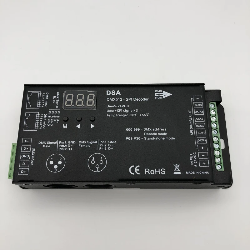 1024 горошек DMX512 SPI сигнальный преобразователь DSA DMX SPI singnal декодер совместим с WS2811, TM1804, TM1809, TM1812 управляющий IC, светодиодный точечный свет