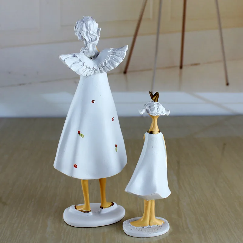 Christmas Dolls White Angel Mother and Girl Little Cute Angle New Year Gifts Decorations for Home | Дом и сад