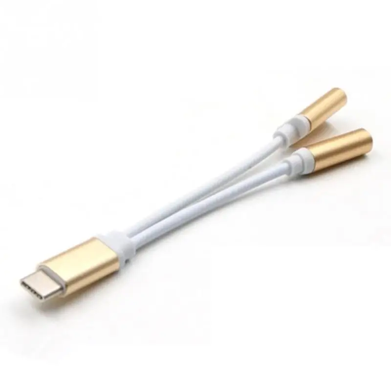 2в1 USB-C Кабель с разъемом типа C до 3,5 мм аудио кабель AUX usb type-C адаптер для зарядки наушников адаптер для мобильного телефона#25