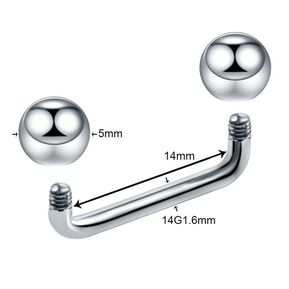 A 1.6X14X5X5mm 1 шт. G23 титановый микро кожный пирсинг кристалл якорь для вшивания в кожу украшения для пирсинга внутренняя и внешняя кожа Diver с покрытием для пирсинга - Окраска металла: A 1.6X14X5X5mm