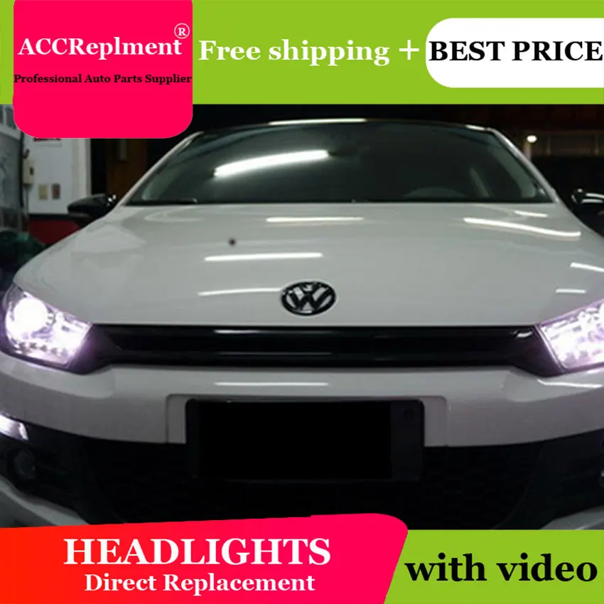 Автомобильный Стайлинг для Новое поступление Volkswagen Scirocco светодиодный фары DRL Объектив Двойной Луч H7 спрятал bi Xenon объектива