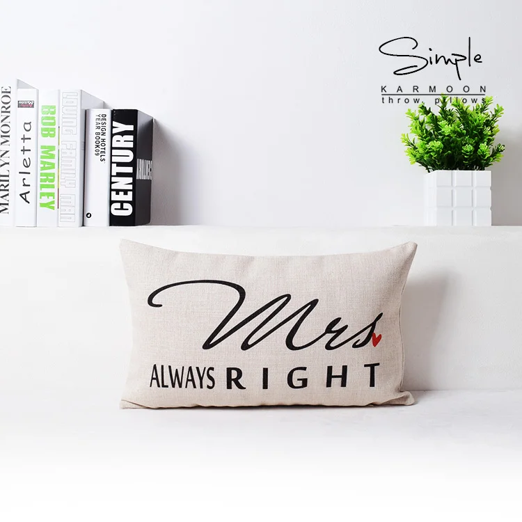 Подарок на день Святого Валентина Mr Mrs пара Подушка Чехол белье mr. Right всегда прав