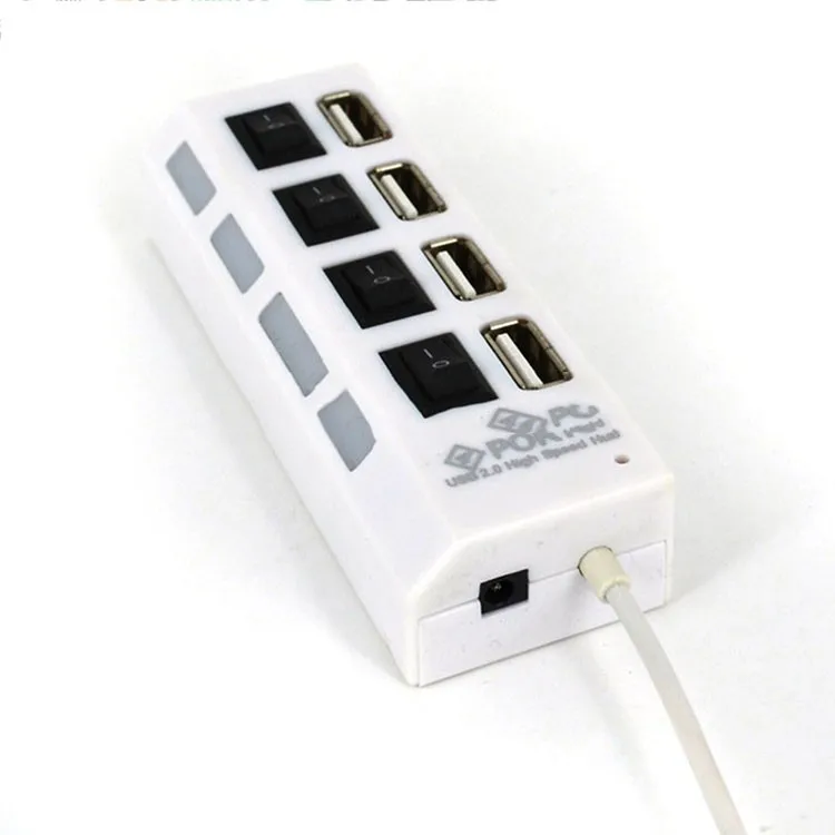 1 шт. высокоскоростной 480 Мбит/с 4 порта USB 2,0 концентратор USB разветвитель адаптер порт для ноутбука ПК компьютер периферийные устройства Аксессуары w/переключатель