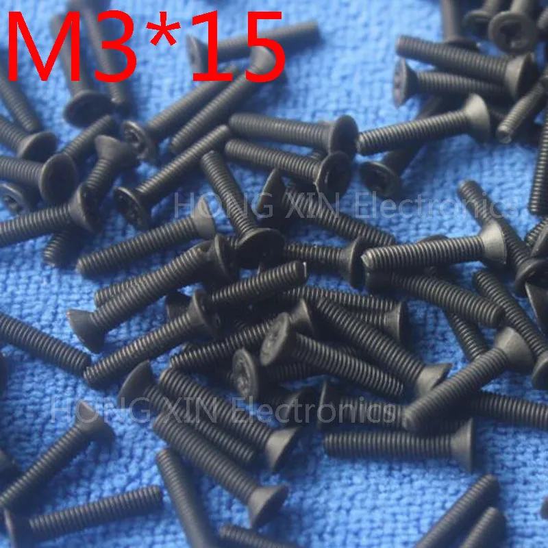 M3 * 15 черный 1 шт. нейлоновый Phillips потайной винт с плоской головкой мм пластиковый