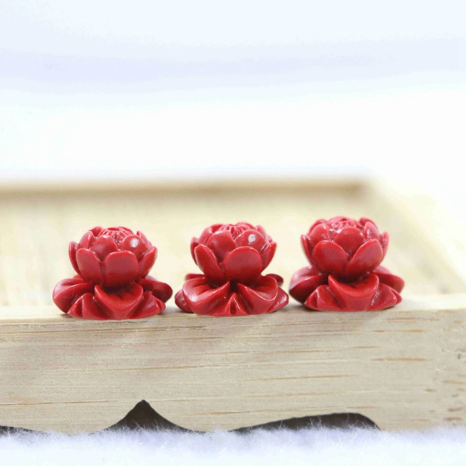 Новинка красная имитация cinnabar кулон с цветком хит продаж бусы diy подвески для