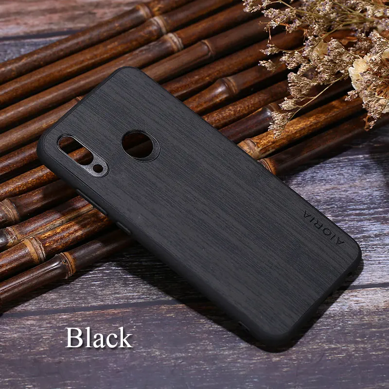 Black Чехол с бамбуковым узором для Xiao mi 9 mi 8 se Lite A1 A2 Lite Max 3 Red mi note 5 7 mi 5c Red mi x 2s Note 3 mi Play Red mi 7 6 6A - Цвет: Black