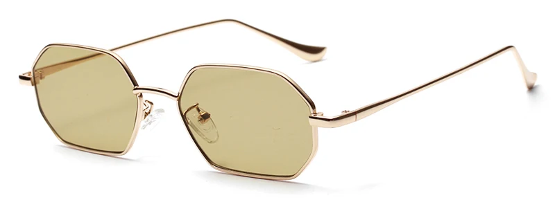 olive green lens Peekaboo, маленькие прямоугольные солнцезащитные очки, мужские, металлическая оправа, полигон, женские, красные линзы, солнцезащитные очки, мужские, золотые, унисекс, uv400 - Цвет линз: olive green lens
