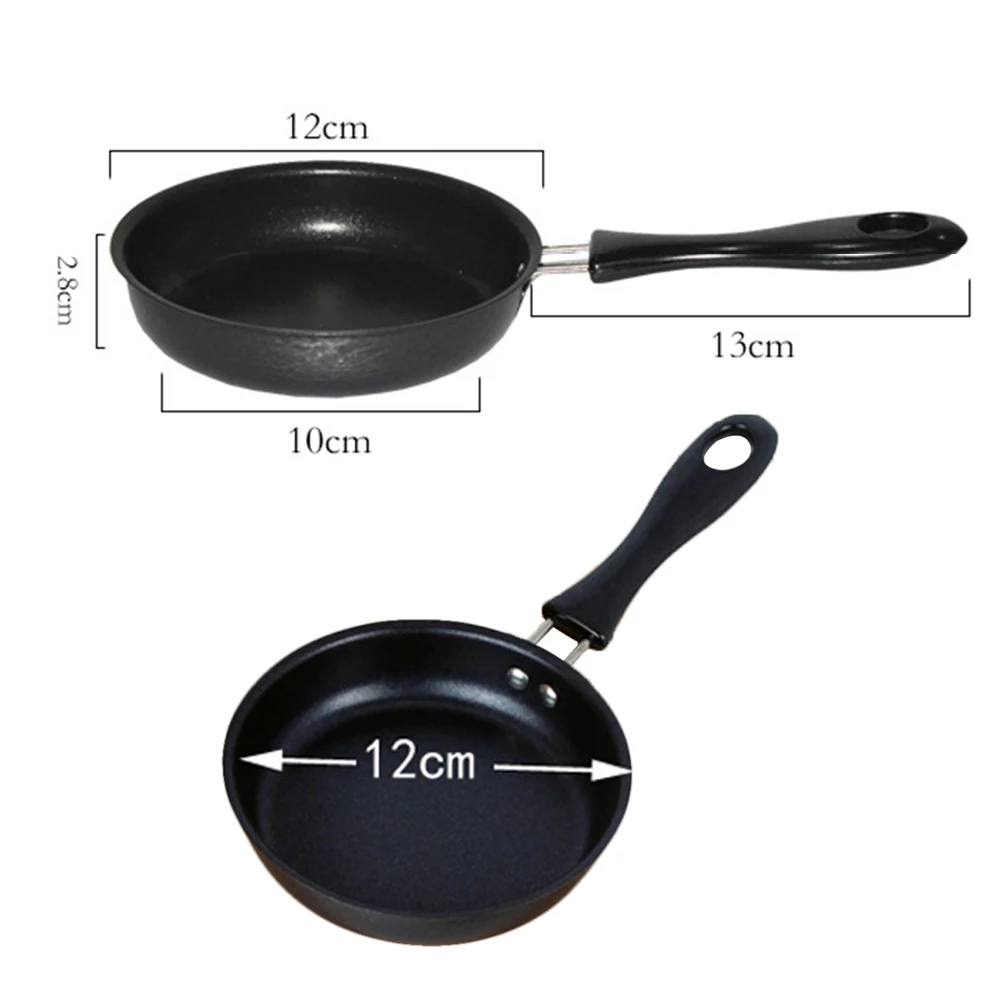 12cm Cute Portable Home Anti-scratch Coating Egg Pot Kitchen Supplies Non Stick Mini Cookware Frying Pan Breakfast Long Handle