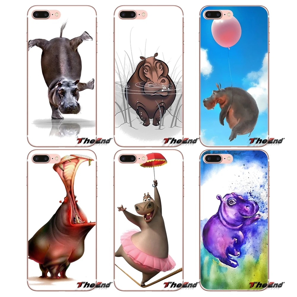 Хиппос мультфильм шаблон ТПУ силиконовый чехол для iPhone X 4 4S 5 5S 5C SE 6 6S 7 8 Plus Samsung Galaxy
