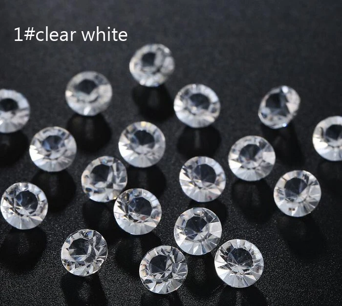 1 clear white 10 мм конфетти Кристаллы разброс акриловые бусины-бриллианты для подарка ремесло День рождения Свадьба Вечеринка ребенок душ стол пользу Декор DIY - Цвет: 1 clear white