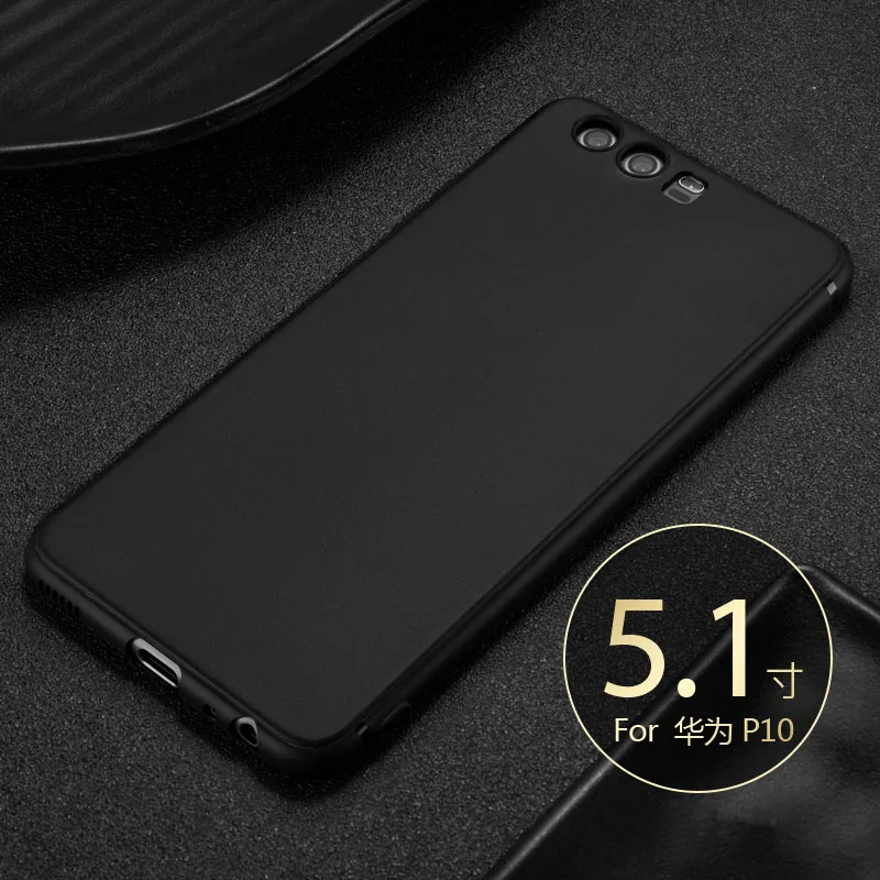 Черный CAPSSICUM Ультратонкий Мягкий матовый чехол для huawei P10 P10 Plus чехол s TPU Гибкая тонкая гелевая задняя крышка P10Plus - Цвет: Черный