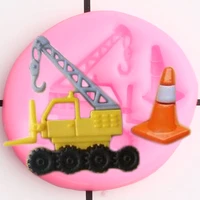 construction vehicles silicone molds car cupcake topper fondant mold boy birthday cake decorating candy chocolate gumpaste mould