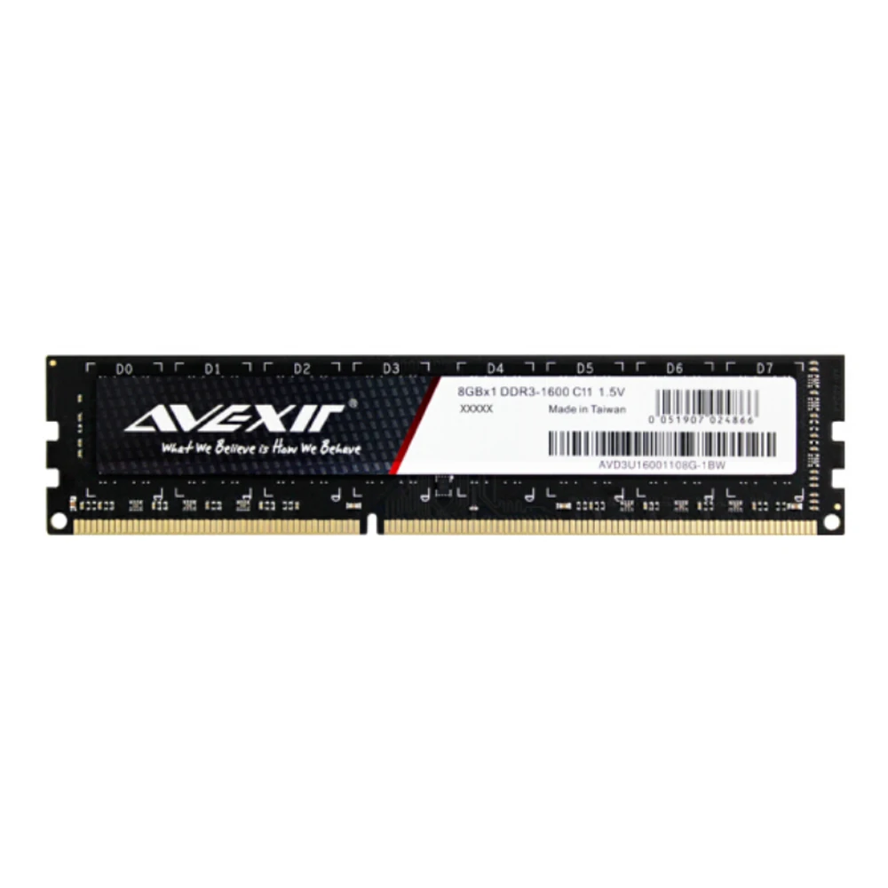 AVEXIR RAM DDR3 4 GB/8 GB 1600MHz напряжение памяти 1 5 V настольная память PC3 12800 Тип интерфейса