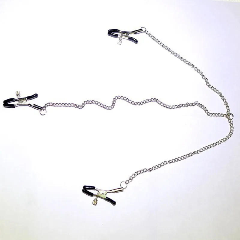 Зажимы для сосков и груди металлическая цепочка женщин секс-игрушка пар зажим