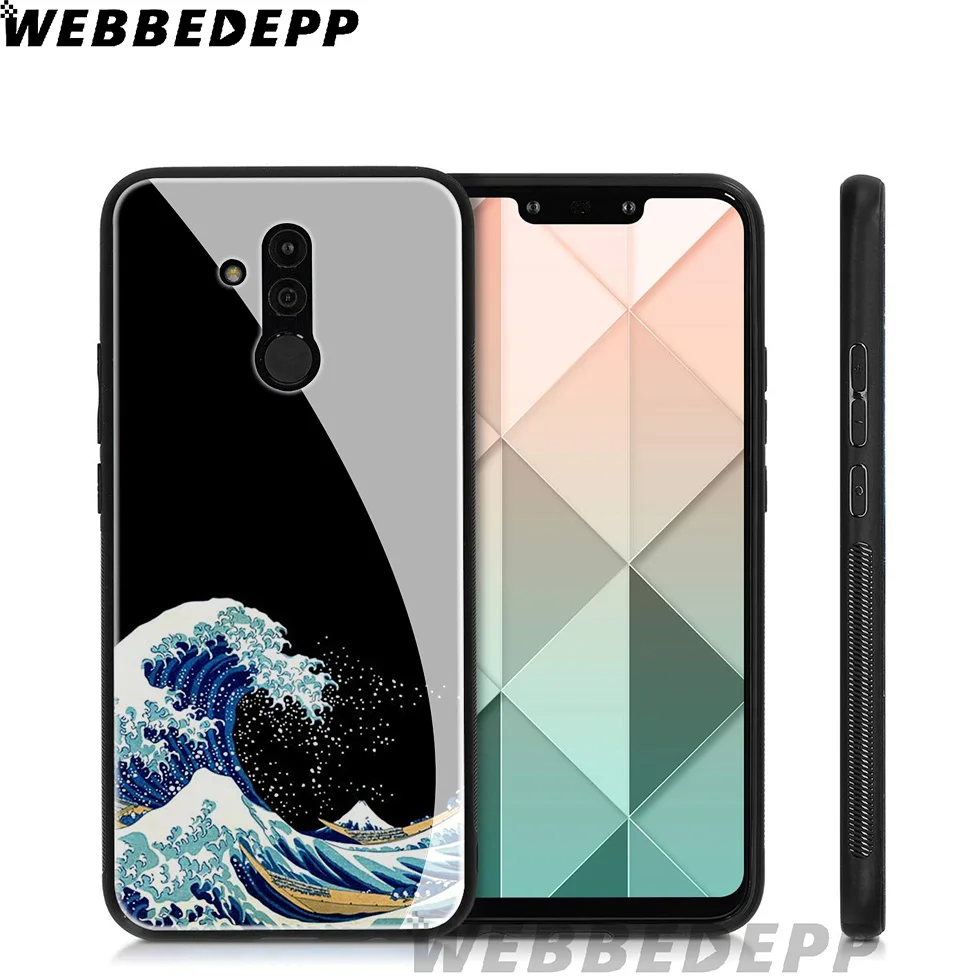 Чехол из закаленного стекла Wave Rainbow Space Feather для Huawei Mate 20 P20 P10 P Smart 2019 2018 &amp Honor 10 9 8X 7A