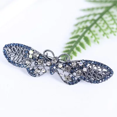 Blue-M1-15 EASYA винтажные аксессуары для волос ювелирные Заколки Sparlkling Бабочка бант заколка для волос ретро украшения для волос - Окраска металла: Blue-M1-15